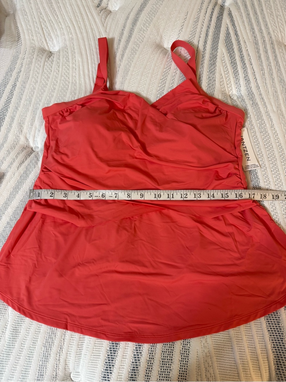 Jantzen Womens Size 18 Coral Tummy Control 2 Piece Swimsuit Tankini Bathing Suit - Picture 9 of 10